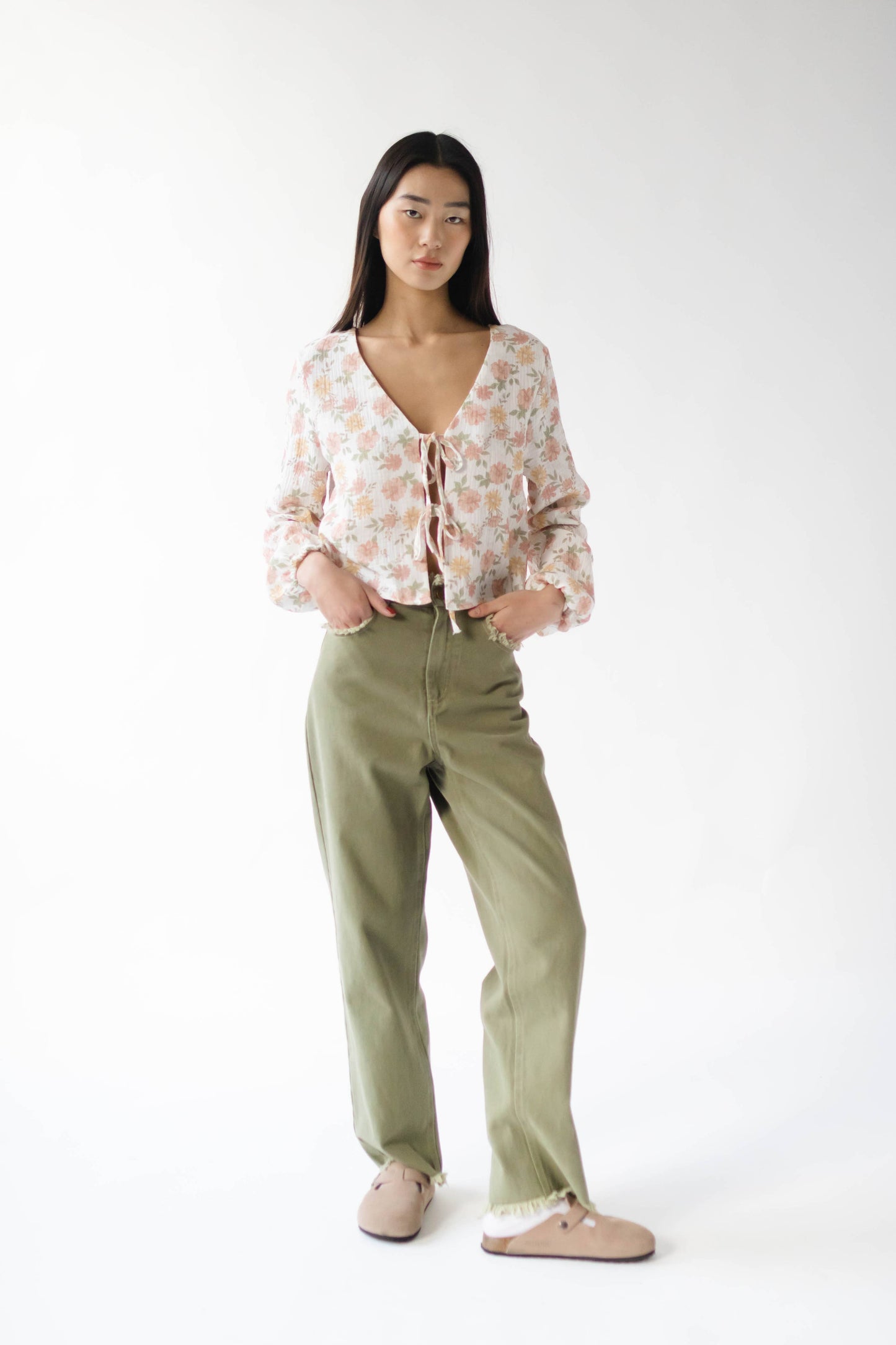 Caroline Floral Tie Top