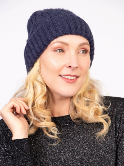 Tatum Beanie Hat in Navy Blue