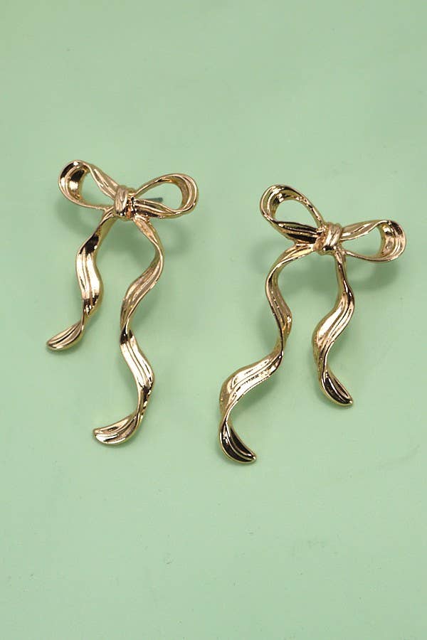 Long Bow Ribbon Earring