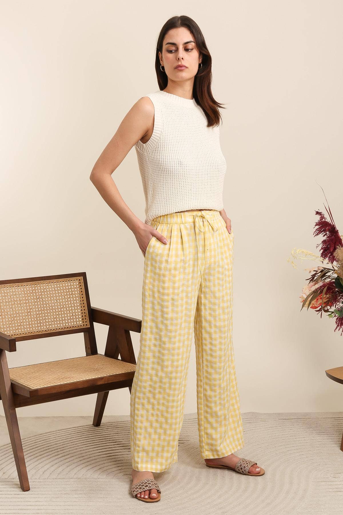 Vichy Trouser in Yellow