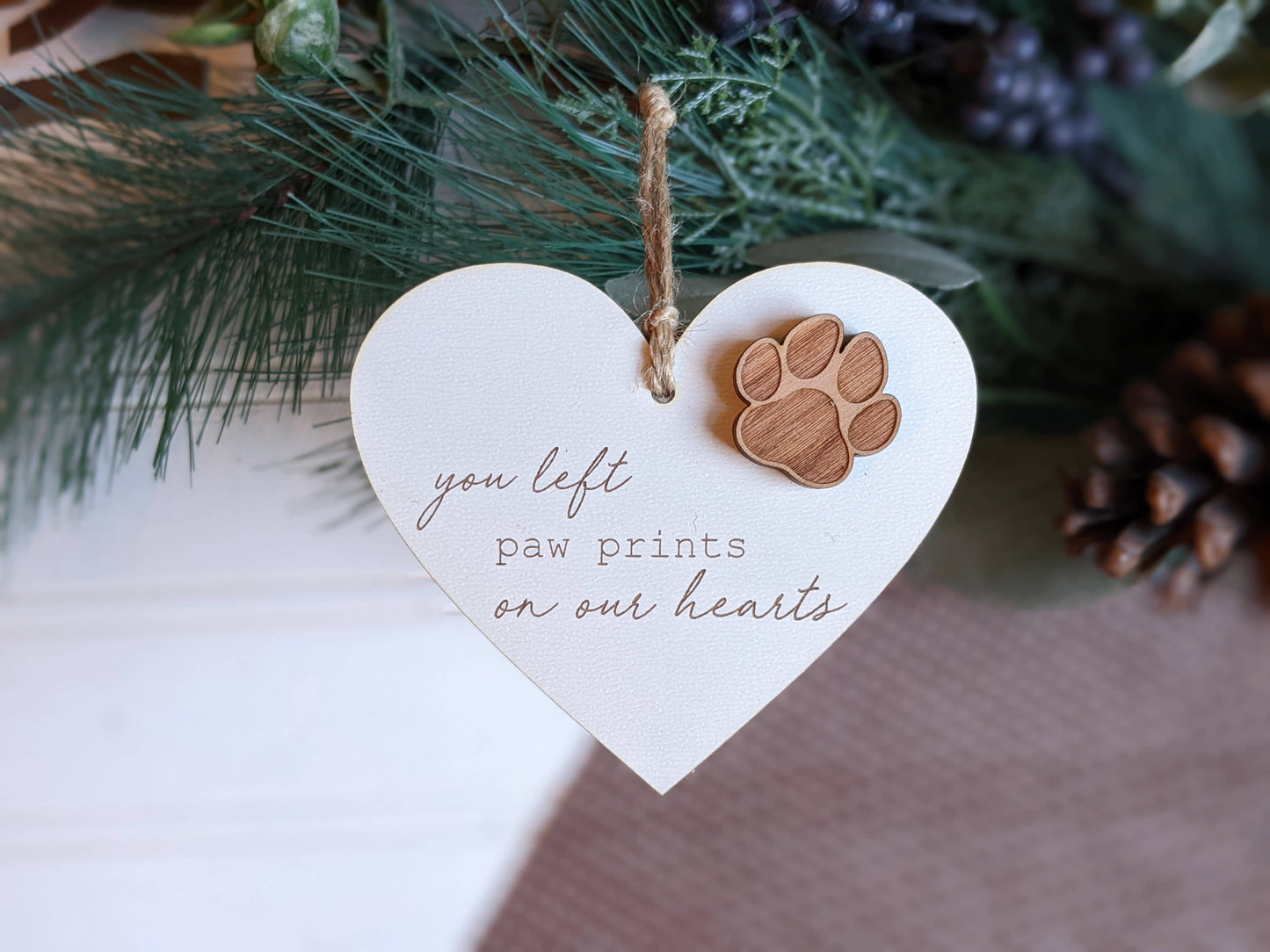 Pet Paw Print Memorial Ornament