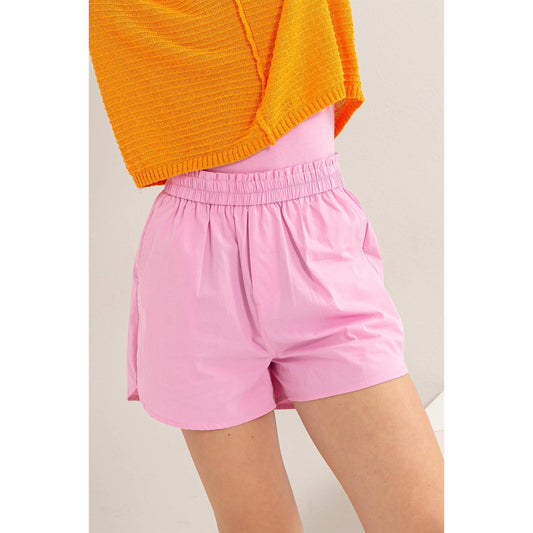 Ivy Poplin Shorts in Pink