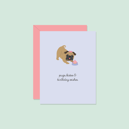 Pugs, Kisses & Birthday Wishes Card