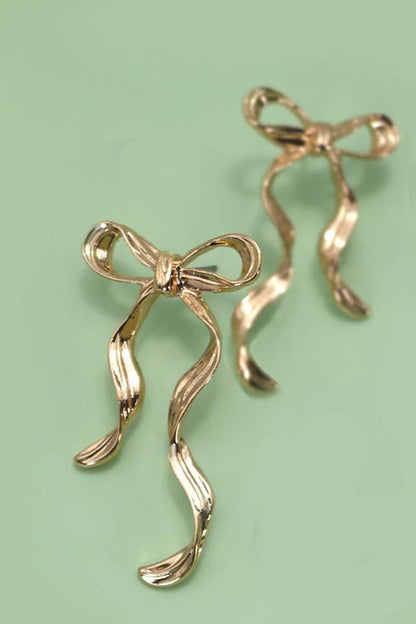 Long Bow Ribbon Earring