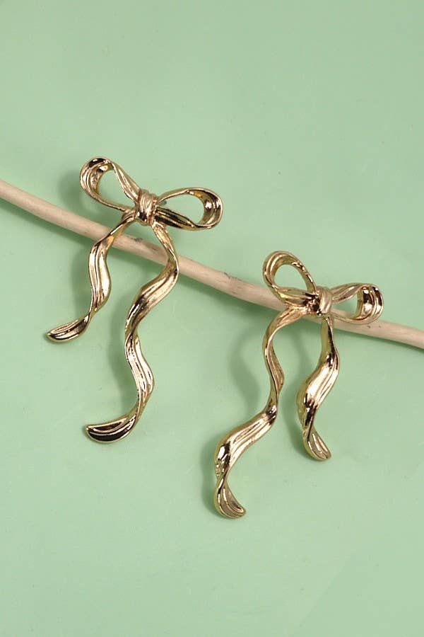 Long Bow Ribbon Earring