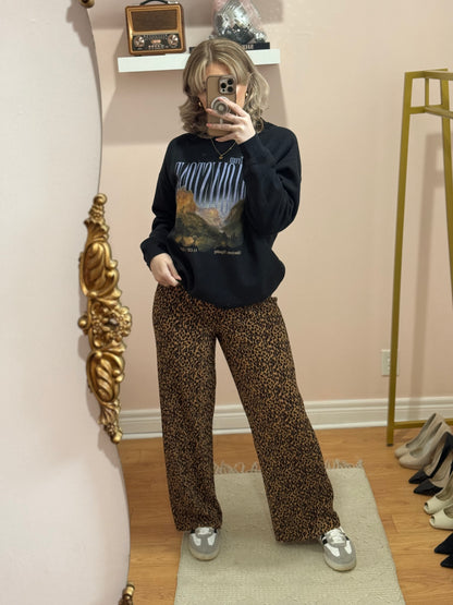 Georgia Wide Leg Leopard Pant