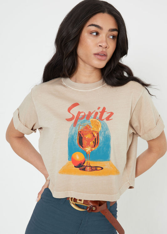 Spritz Crop Boyfriend Tee