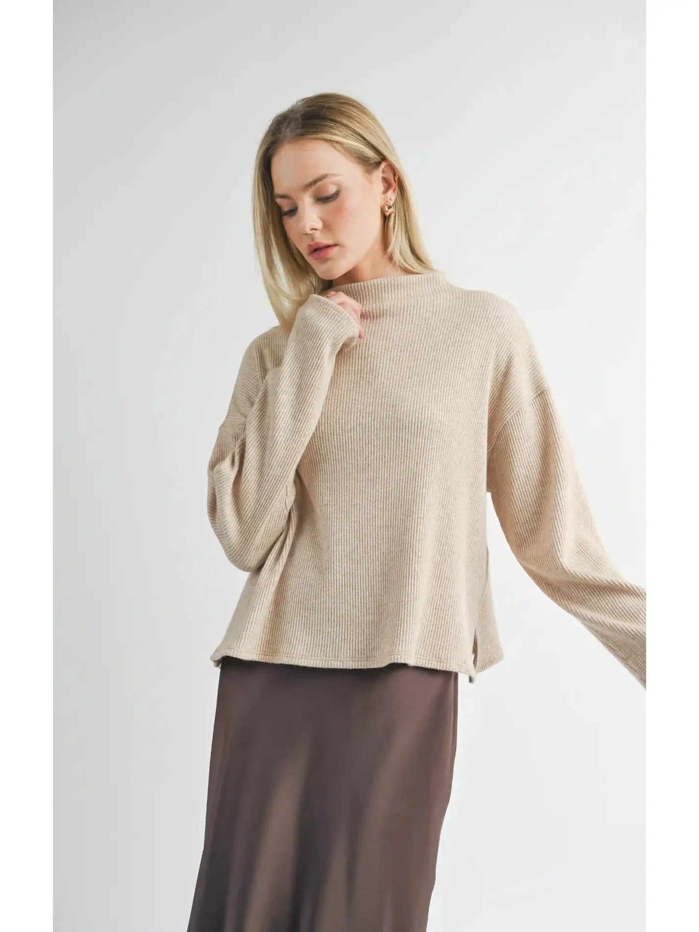 Doing Well Mock Neck Sweater