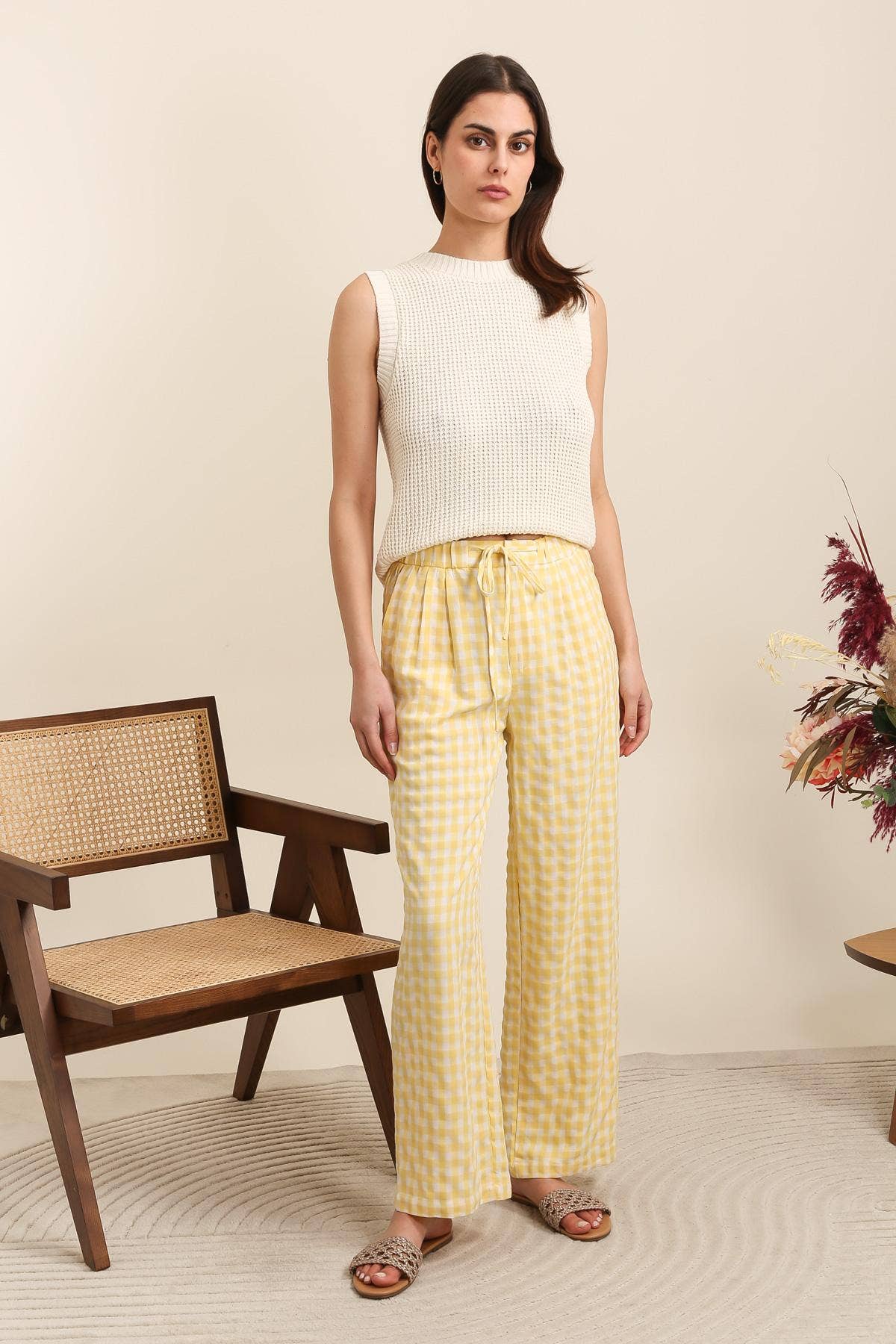 Vichy Trouser in Yellow