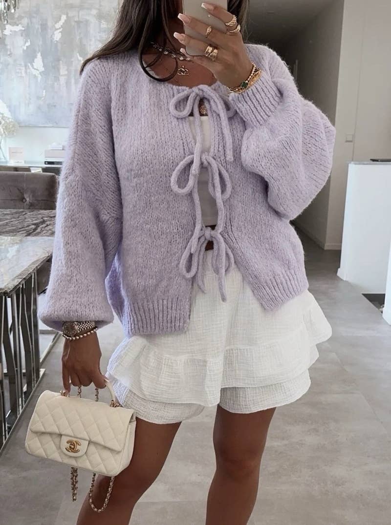 Allegra Cardigan in Lilac