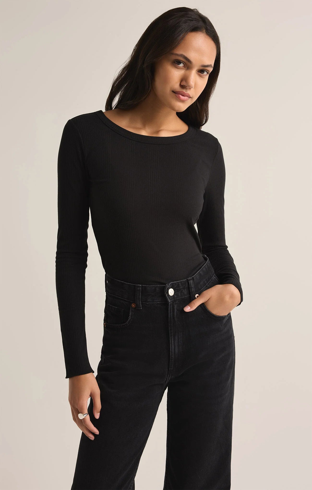 Variegated Layer Top in Black