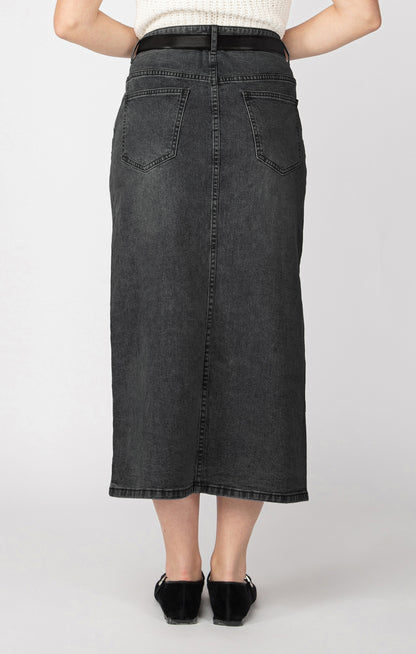 Kate Denim Midi Skirt in Grey